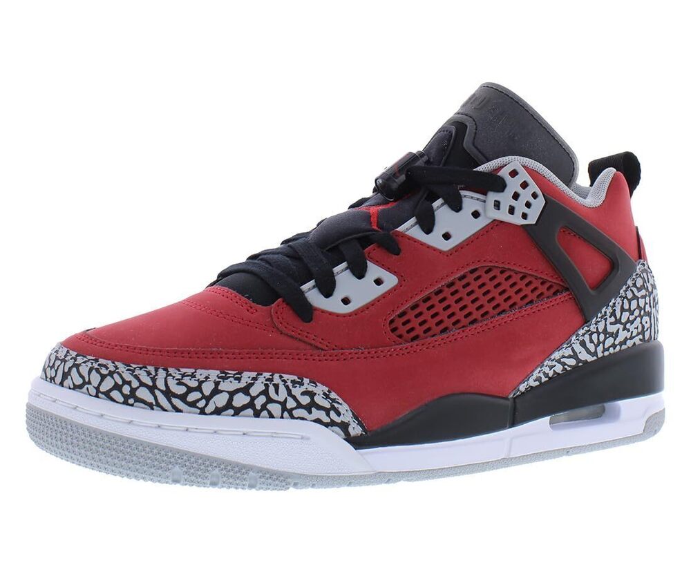 Nike Jordan Men's Spizike Low Sneakers, Gym Red/Black-Wolf Grey, 12